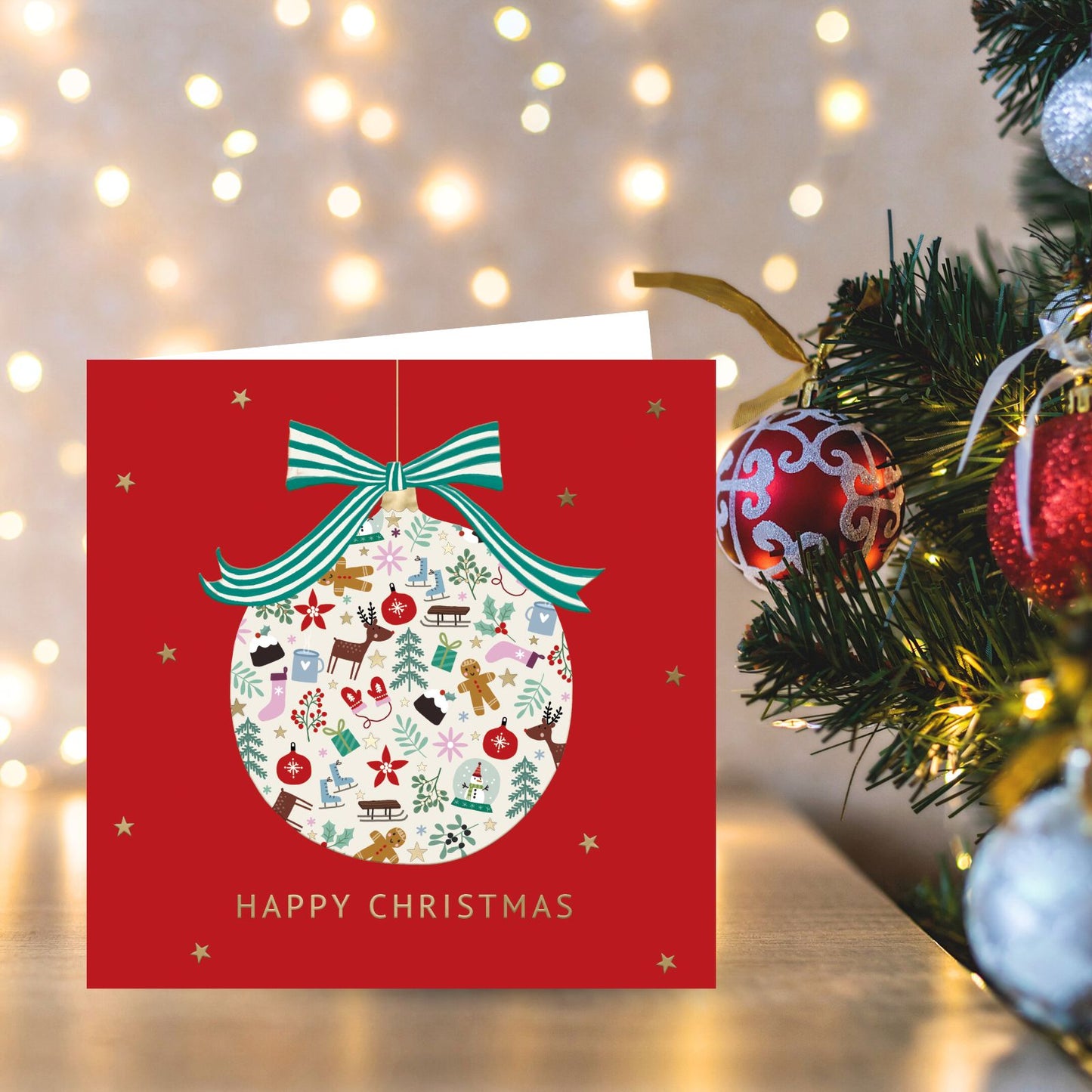 Hospice UK Charity Christmas Cards Box of 8 Bauble Charitable Xmas Cards