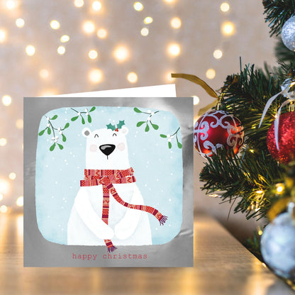 Hospice UK Charity Christmas Cards Box of 8 Polar Bear Charitable Xmas Cards