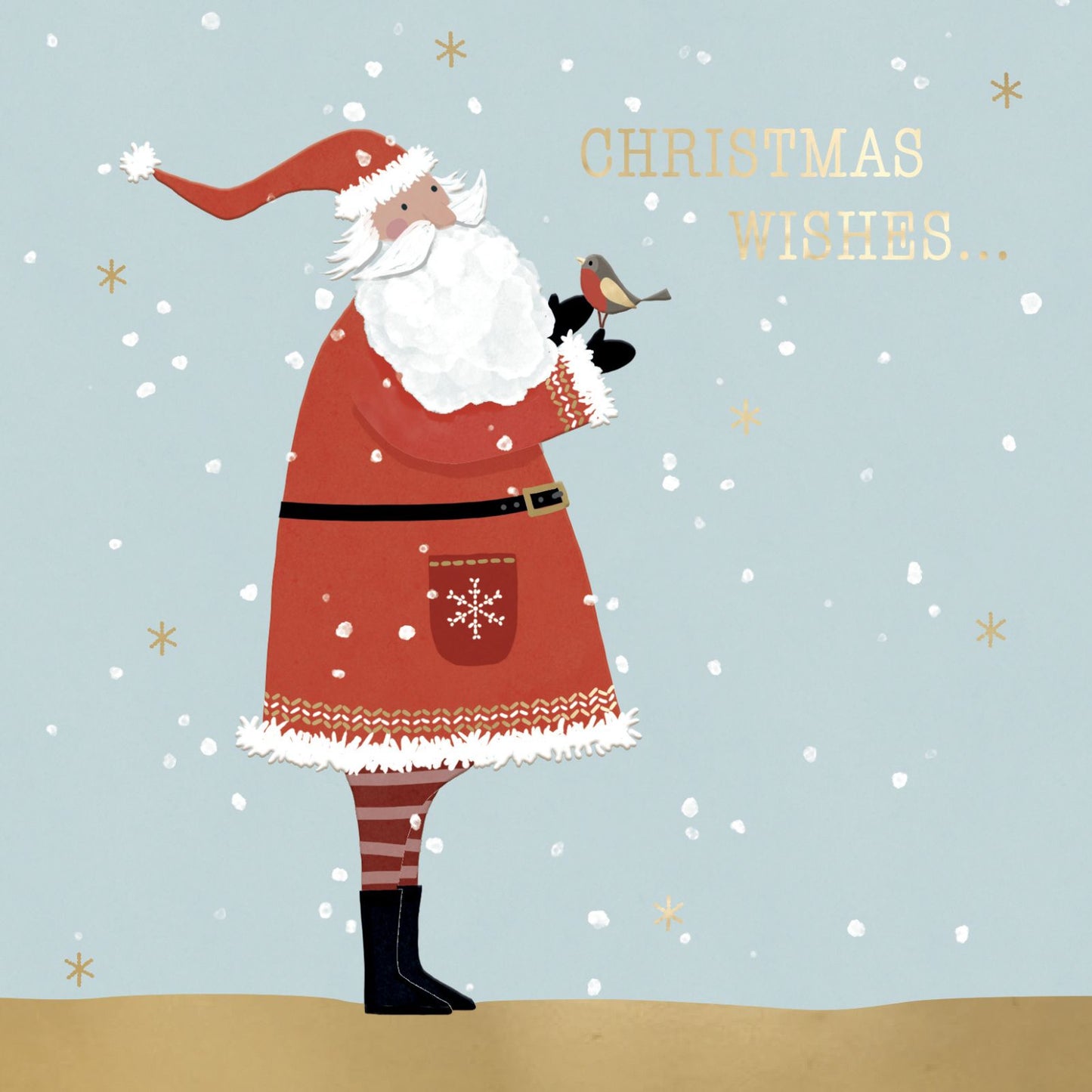 Hospice UK Charity Christmas Cards Box of 8 Santa & Robin Charitable Xmas Cards
