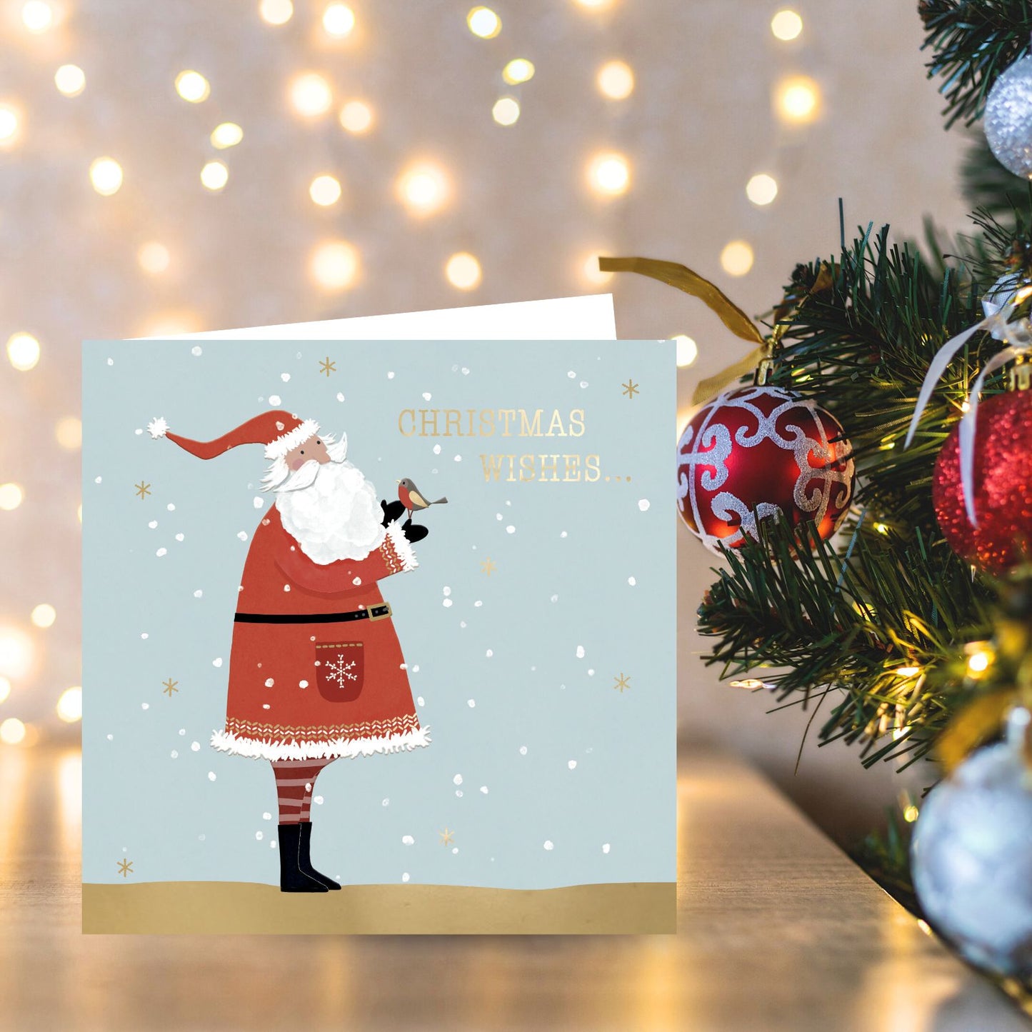 Hospice UK Charity Christmas Cards Box of 8 Santa & Robin Charitable Xmas Cards