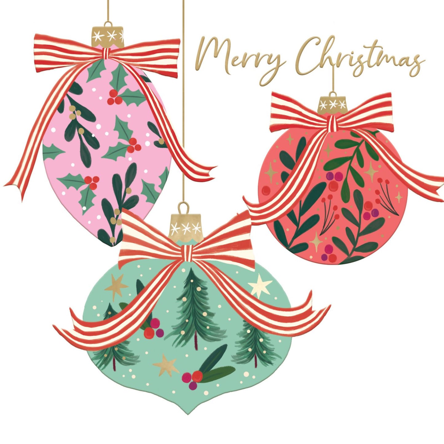 Hospice UK Charity Christmas Cards Box of 8 Baubles Charitable Xmas Cards