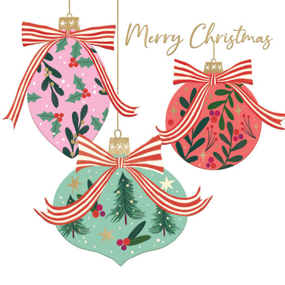 Hospice UK Charity Christmas Cards Box of 8 Baubles Charitable Xmas Cards