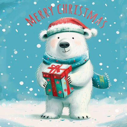 Box Of 8 Charity Christmas Cards Supporting Hospice UK Christmas Bear Design