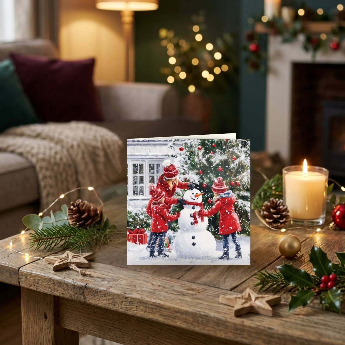 Box Of 8 Charity Christmas Cards Supporting Hospice UK Children & Snowman Design