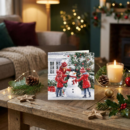 Box Of 8 Charity Christmas Cards Supporting Hospice UK Children & Snowman Design