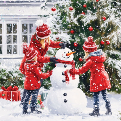 Box Of 8 Charity Christmas Cards Supporting Hospice UK Children & Snowman Design