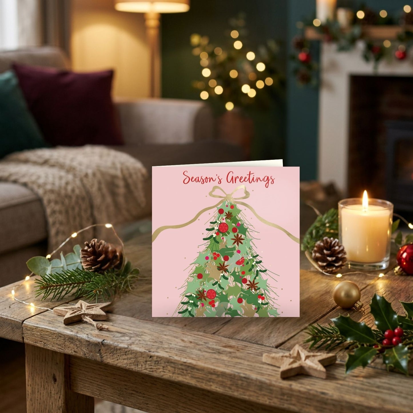Box Of 8 Charity Christmas Cards Supporting Hospice UK Christmas Tree Design
