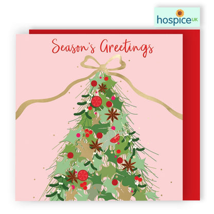 Box Of 8 Charity Christmas Cards Supporting Hospice UK Christmas Tree Design
