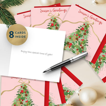 Box Of 8 Charity Christmas Cards Supporting Hospice UK Christmas Tree Design