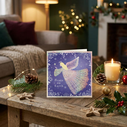 Box Of 8 Charity Christmas Cards Supporting Hospice UK Peace On Earth Design