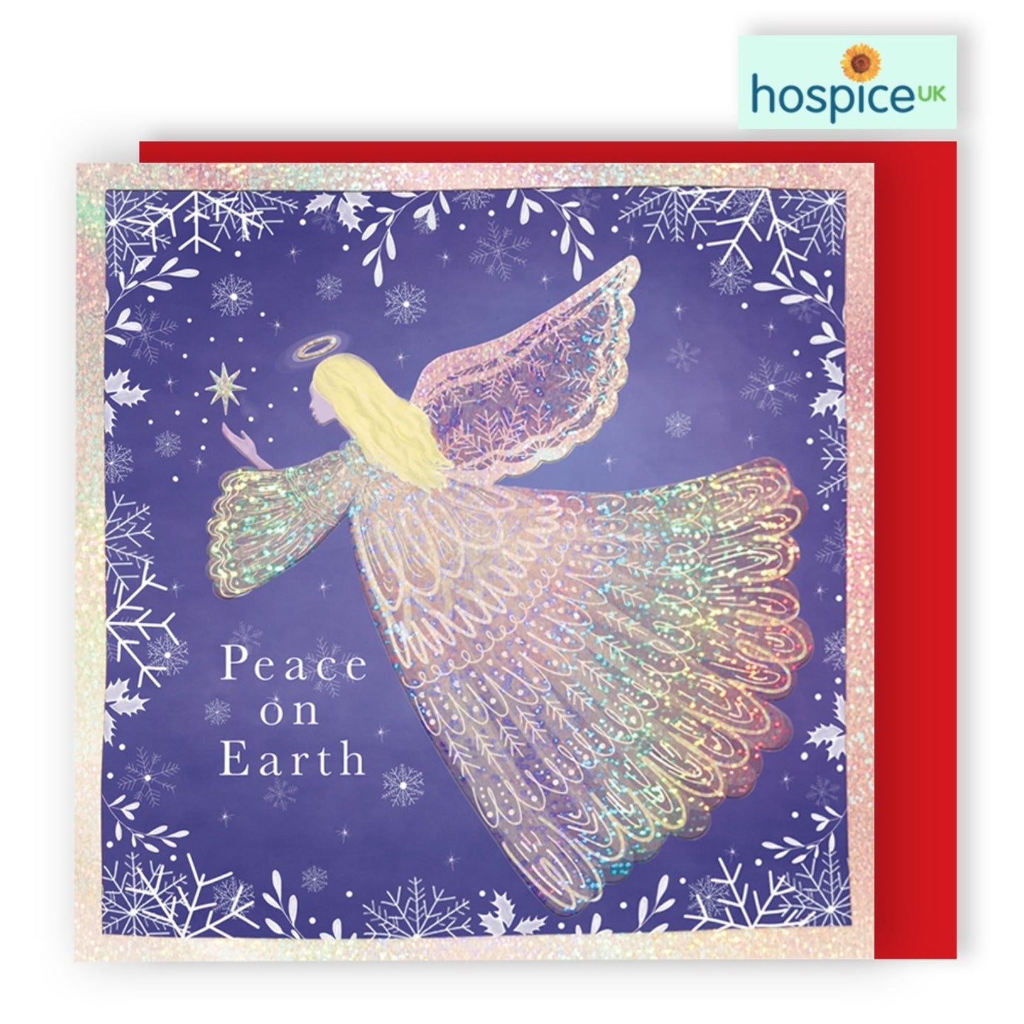 Box Of 8 Charity Christmas Cards Supporting Hospice UK Peace On Earth Design