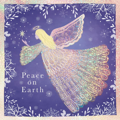 Box Of 8 Charity Christmas Cards Supporting Hospice UK Peace On Earth Design