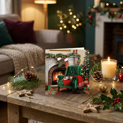 Box Of 8 Charity Christmas Cards Supporting Hospice UK Festive Cat Design