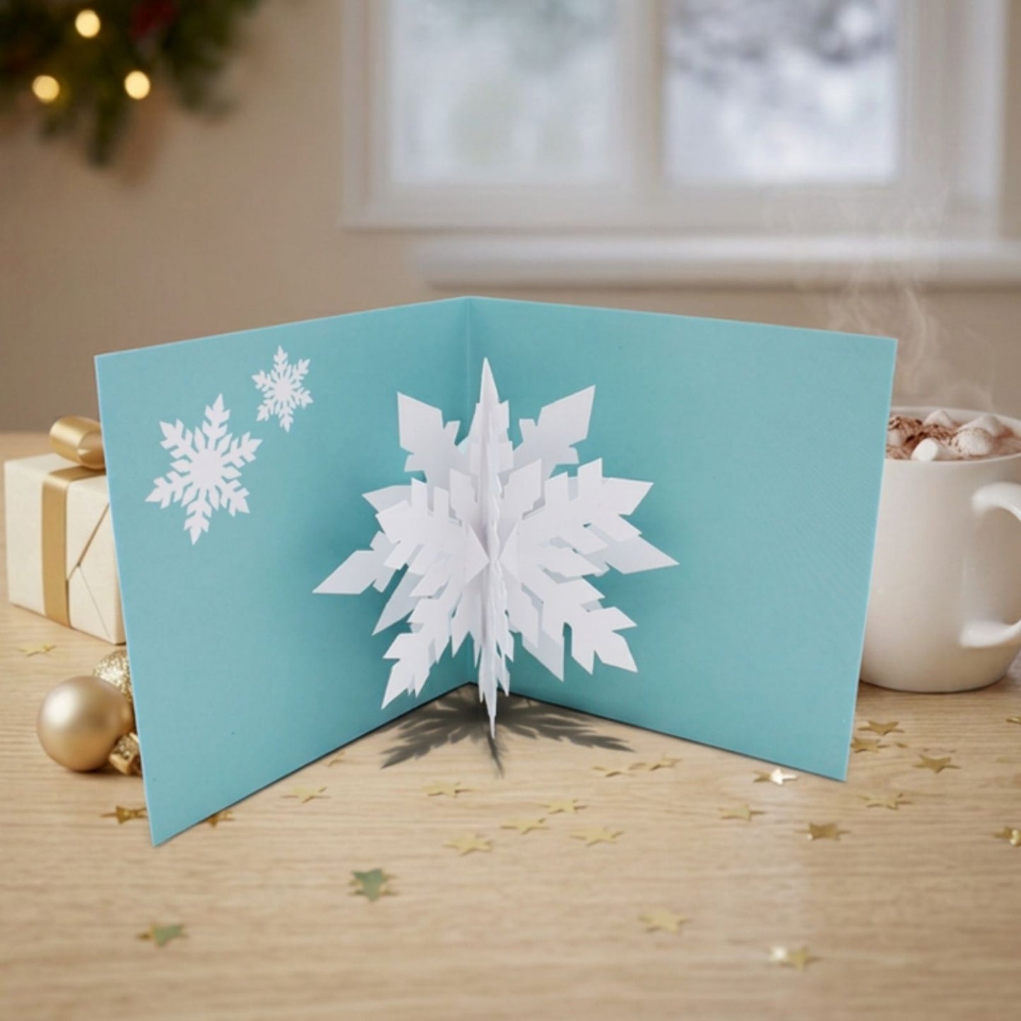 2toTango 3D Pop Up Christmas Card Festive Snowflake Xmas Cards