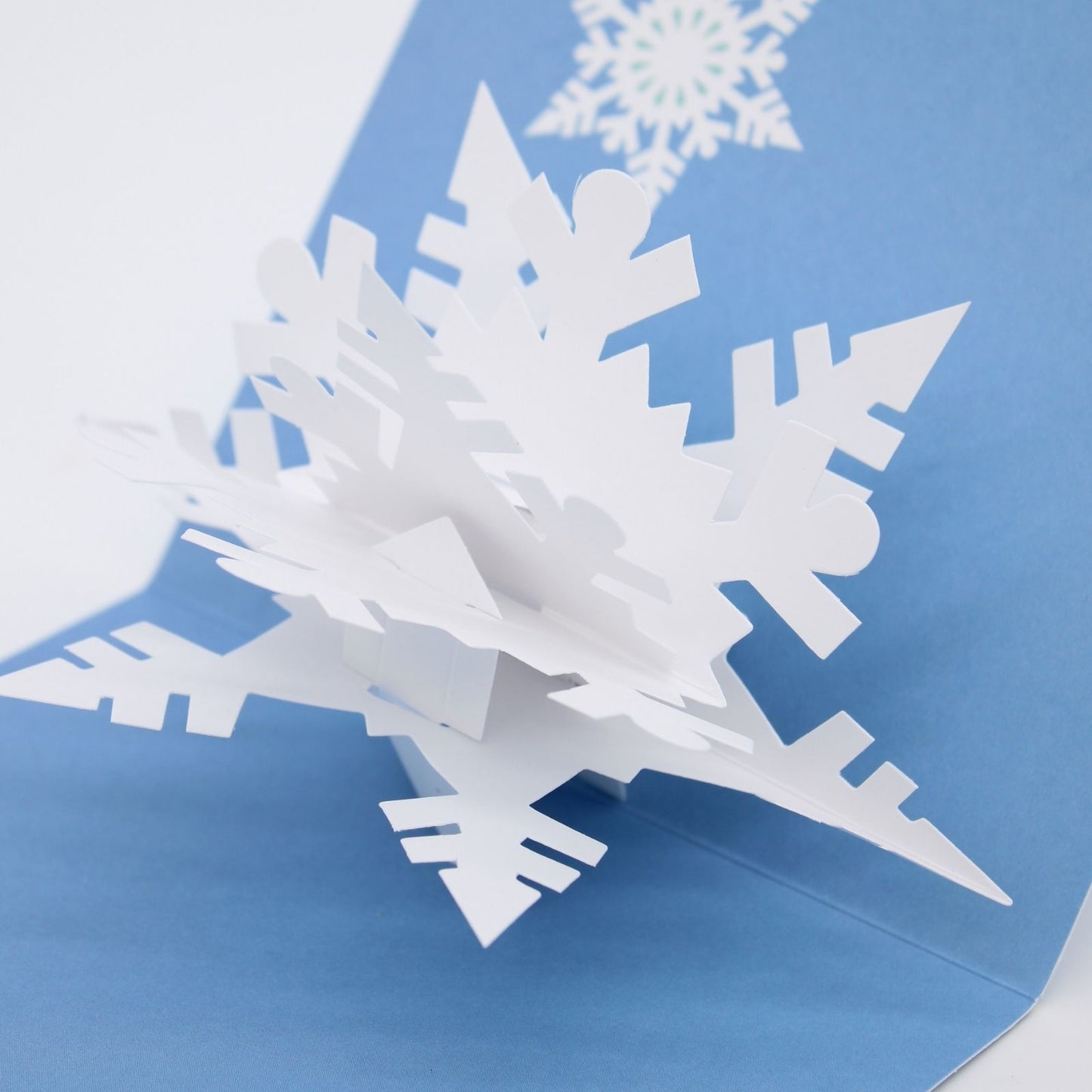 2toTango 3D Pop Up Christmas Card White Snowflake Xmas Cards