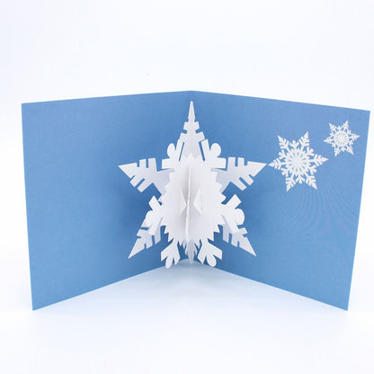 2toTango 3D Pop Up Christmas Card White Snowflake Xmas Cards