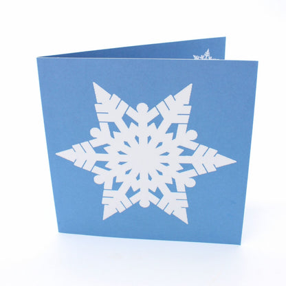 2toTango 3D Pop Up Christmas Card White Snowflake Xmas Cards