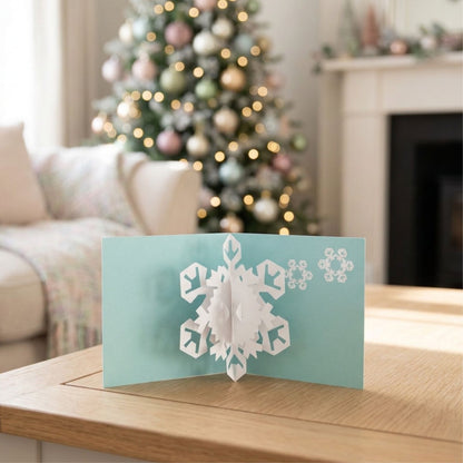 2toTango 3D Pop Up Christmas Card Snowy Snowflake Xmas Cards