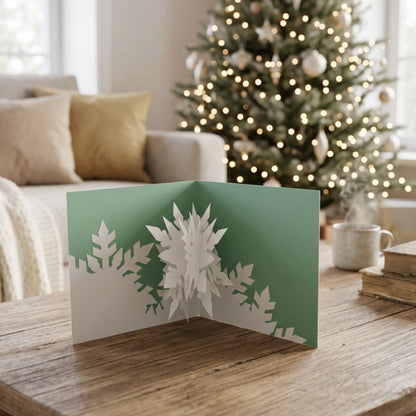 2toTango 3D Pop Up Christmas Card Frosty Snowflake Xmas Cards