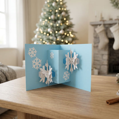 2toTango 3D Pop Up Christmas Card Festive Snowflakes Xmas Cards