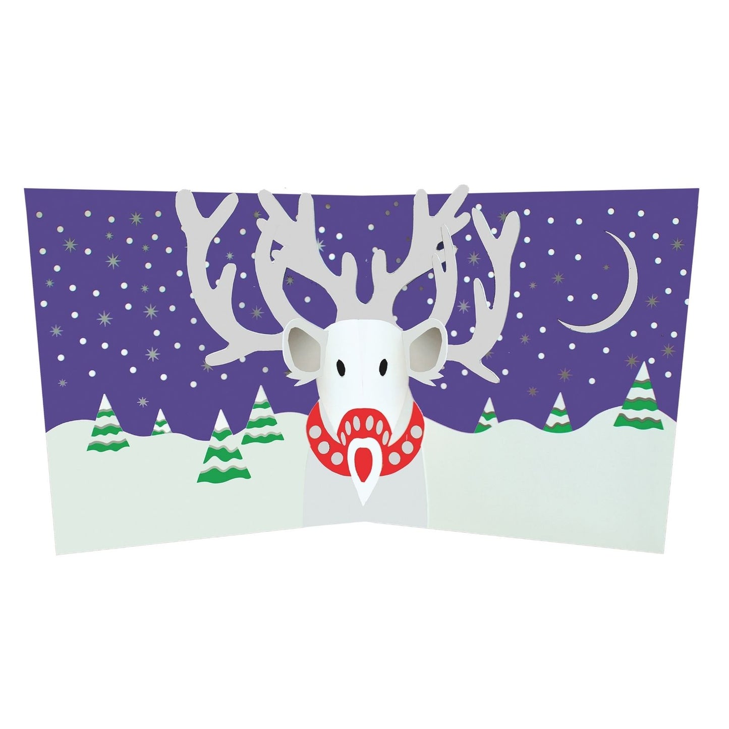 2toTango 3D Pop Up Christmas Card Red-Nosed Reindeer Xmas Cards