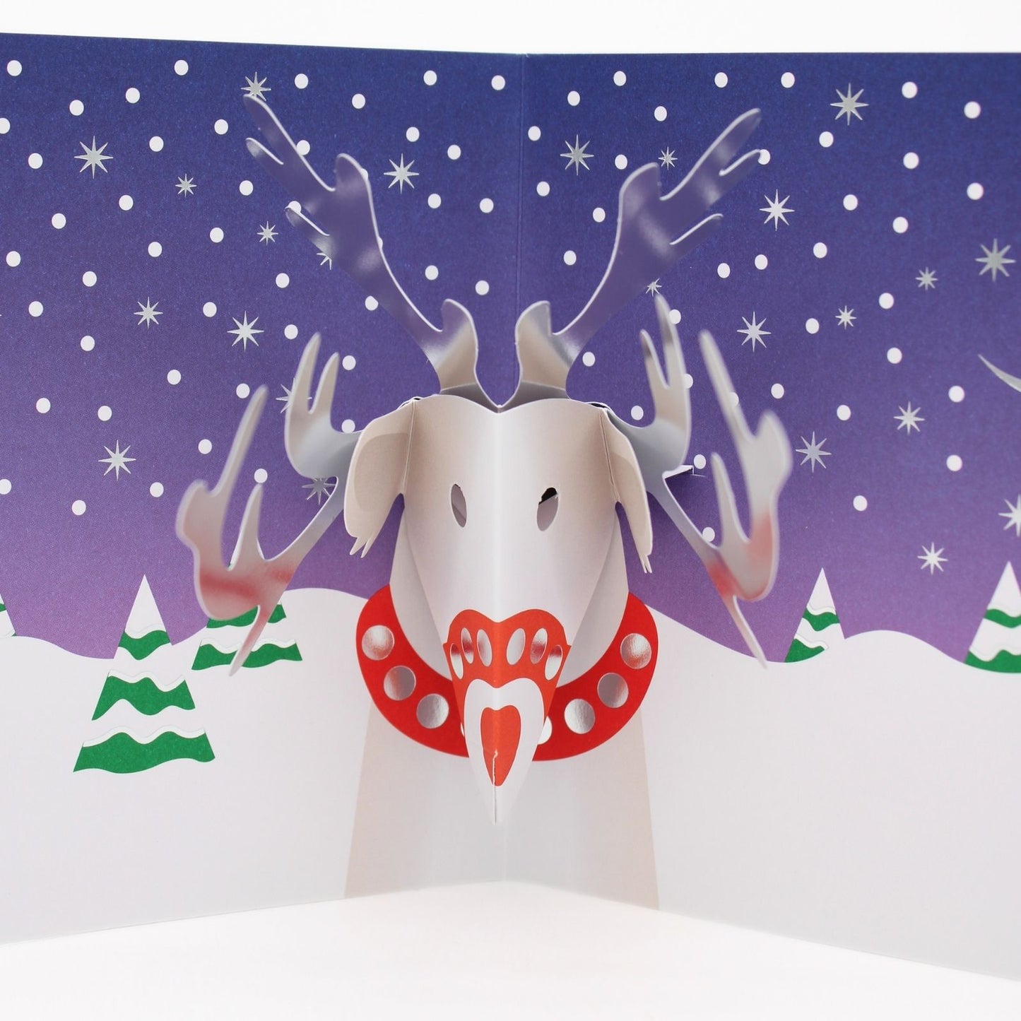 2toTango 3D Pop Up Christmas Card Red-Nosed Reindeer Xmas Cards
