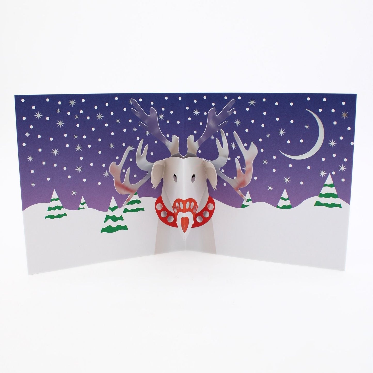 2toTango 3D Pop Up Christmas Card Red-Nosed Reindeer Xmas Cards