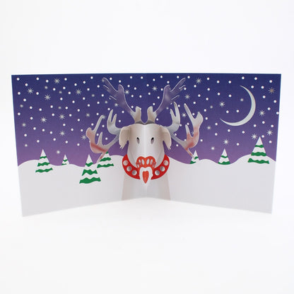 2toTango 3D Pop Up Christmas Card Red-Nosed Reindeer Xmas Cards