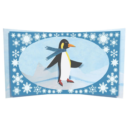 2toTango 3D Pop Up Christmas Card Cute Penguin Xmas Cards