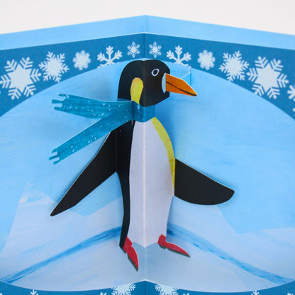 2toTango 3D Pop Up Christmas Card Cute Penguin Xmas Cards