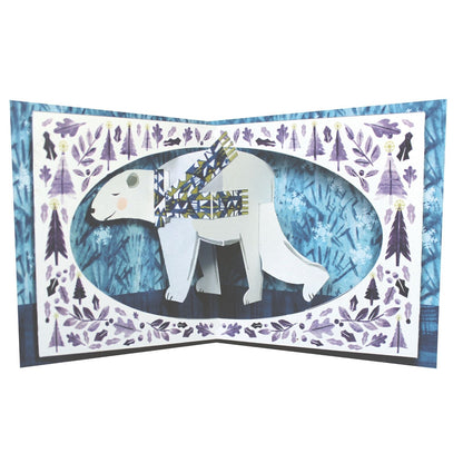 2toTango 3D Pop Up Christmas Card Cute Polar Bear Xmas Cards