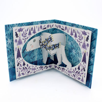 2toTango 3D Pop Up Christmas Card Cute Polar Bear Xmas Cards