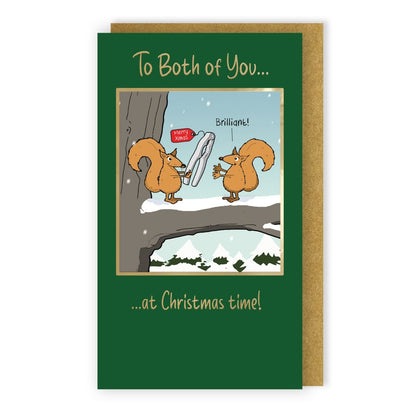 Twizler Humour Christmas Card To Both Of You Couple Funny Squirrels Xmas Card