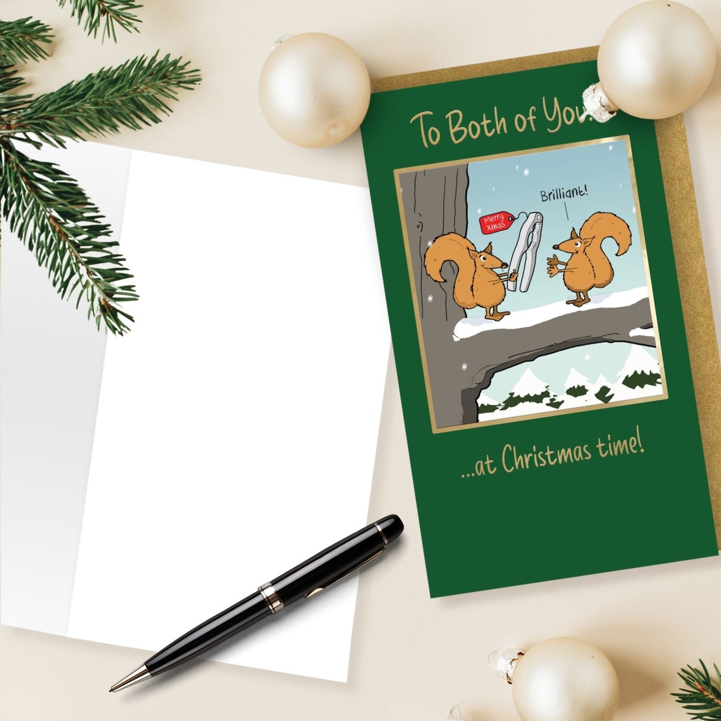 Twizler Humour Christmas Card To Both Of You Couple Funny Squirrels Xmas Card