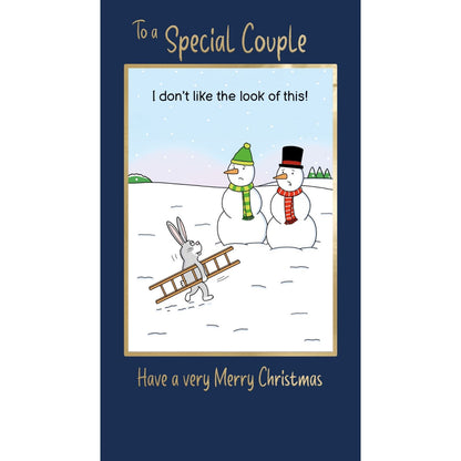 Twizler Humour Christmas Card To A Special Couple Funny Snowman Noses Xmas Card