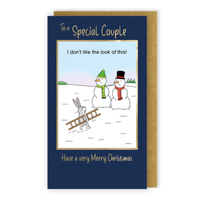 Twizler Humour Christmas Card To A Special Couple Funny Snowman Noses Xmas Card