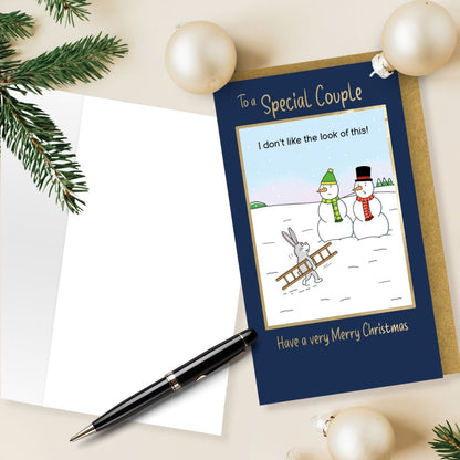 Twizler Humour Christmas Card To A Special Couple Funny Snowman Noses Xmas Card
