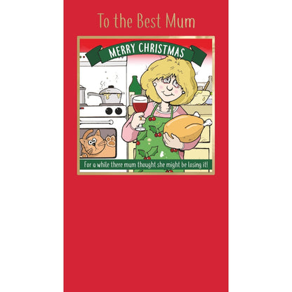 Twizler Humour Christmas Card To The Best Mum Funny Losing It! Xmas Card