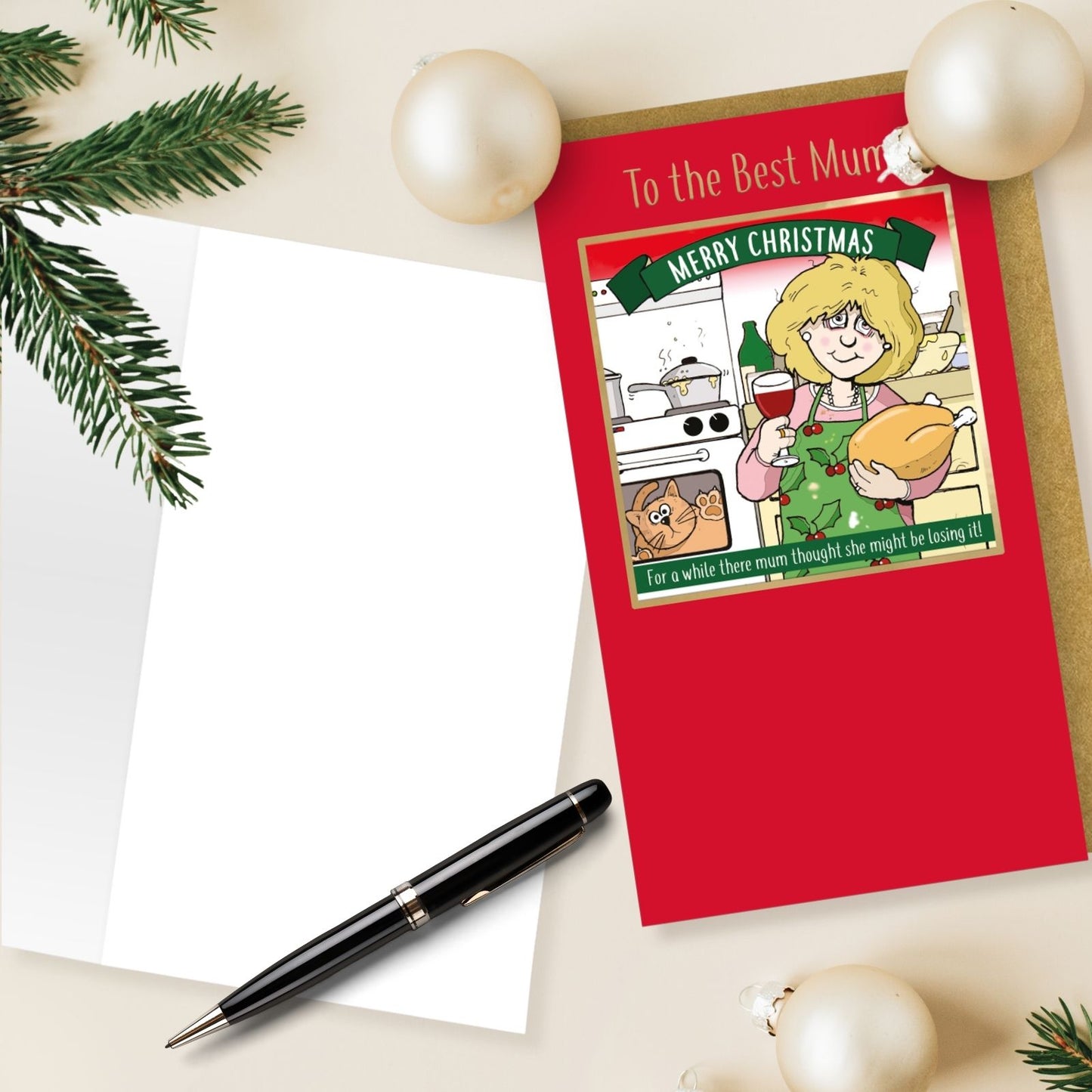 Twizler Humour Christmas Card To The Best Mum Funny Losing It! Xmas Card