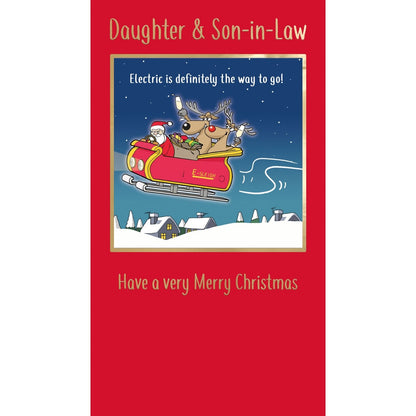 Twizler Humour Christmas Card Daughter & Son-In-Law Funny Go Electric Xmas Card