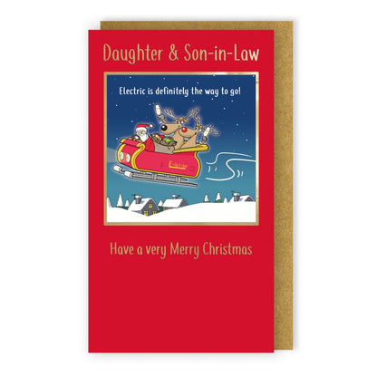 Twizler Humour Christmas Card Daughter & Son-In-Law Funny Go Electric Xmas Card