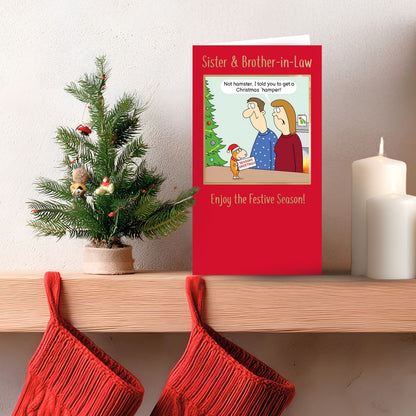 Twizler Humour Christmas Card Sister & Brother-In-Law Funny Hamster Xmas Card