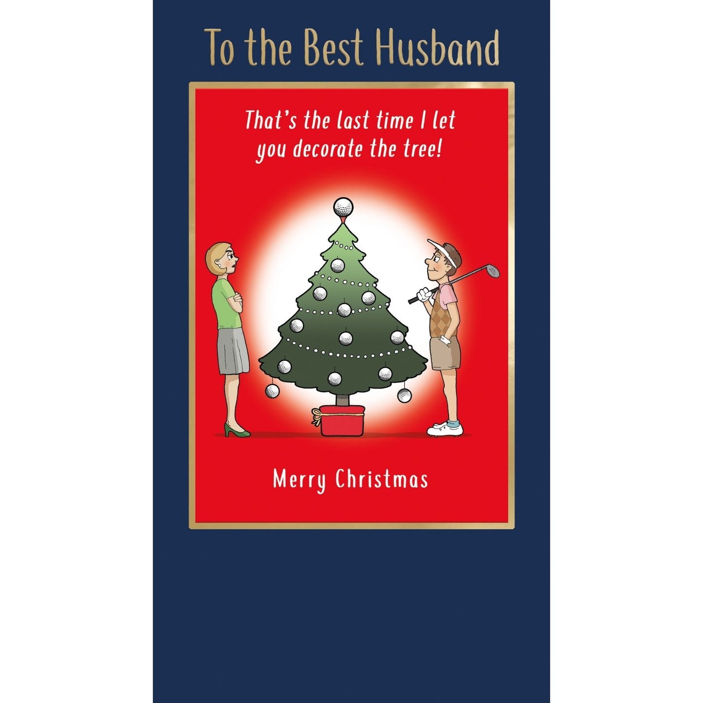 Twizler Humour Christmas Card To The Best Husband Funny Golf Balls Xmas Card