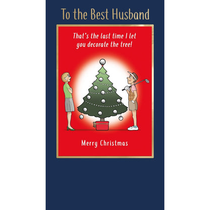 Twizler Humour Christmas Card To The Best Husband Funny Golf Balls Xmas Card