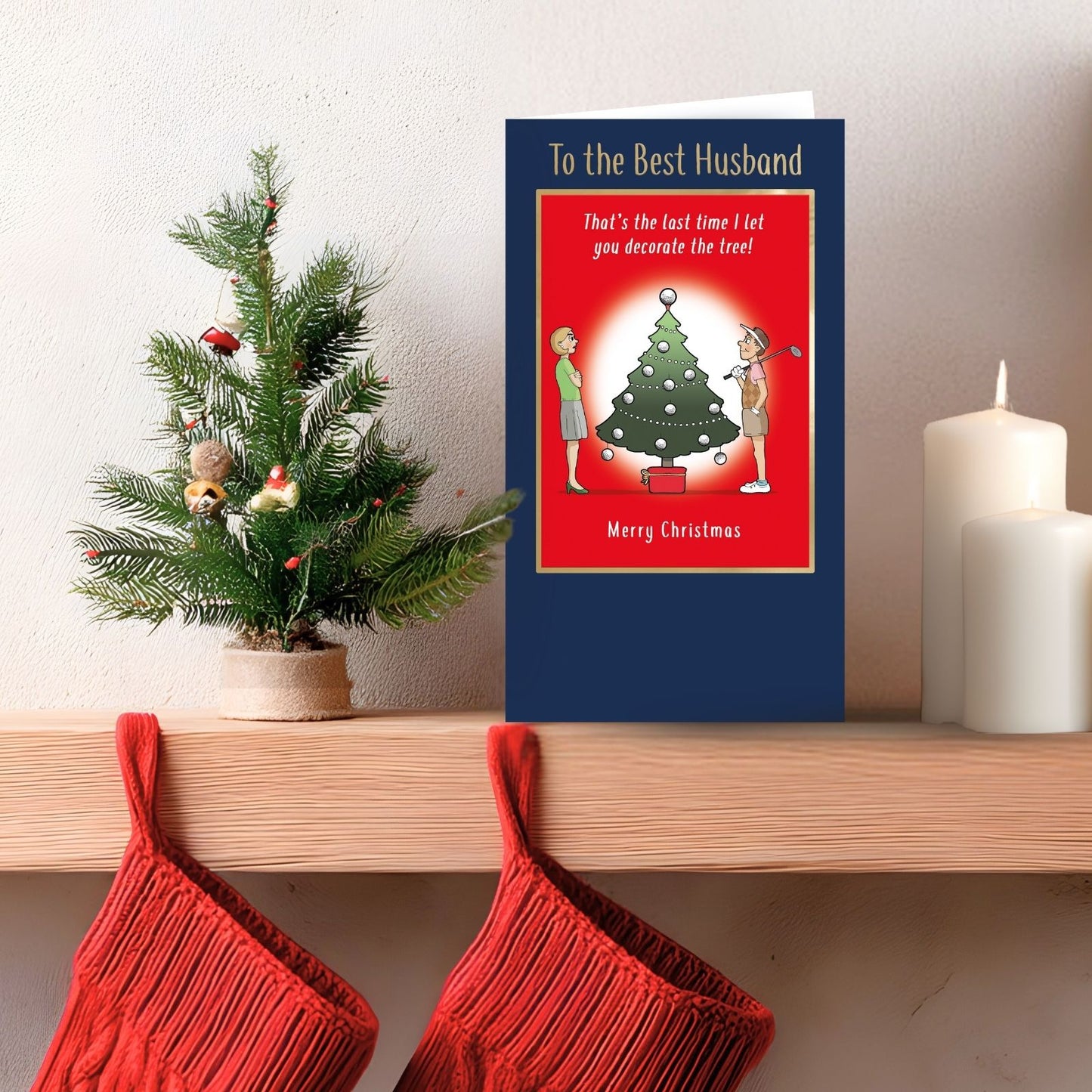 Twizler Humour Christmas Card To The Best Husband Funny Golf Balls Xmas Card