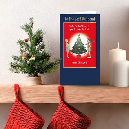 Twizler Humour Christmas Card To The Best Husband Funny Golf Balls Xmas Card