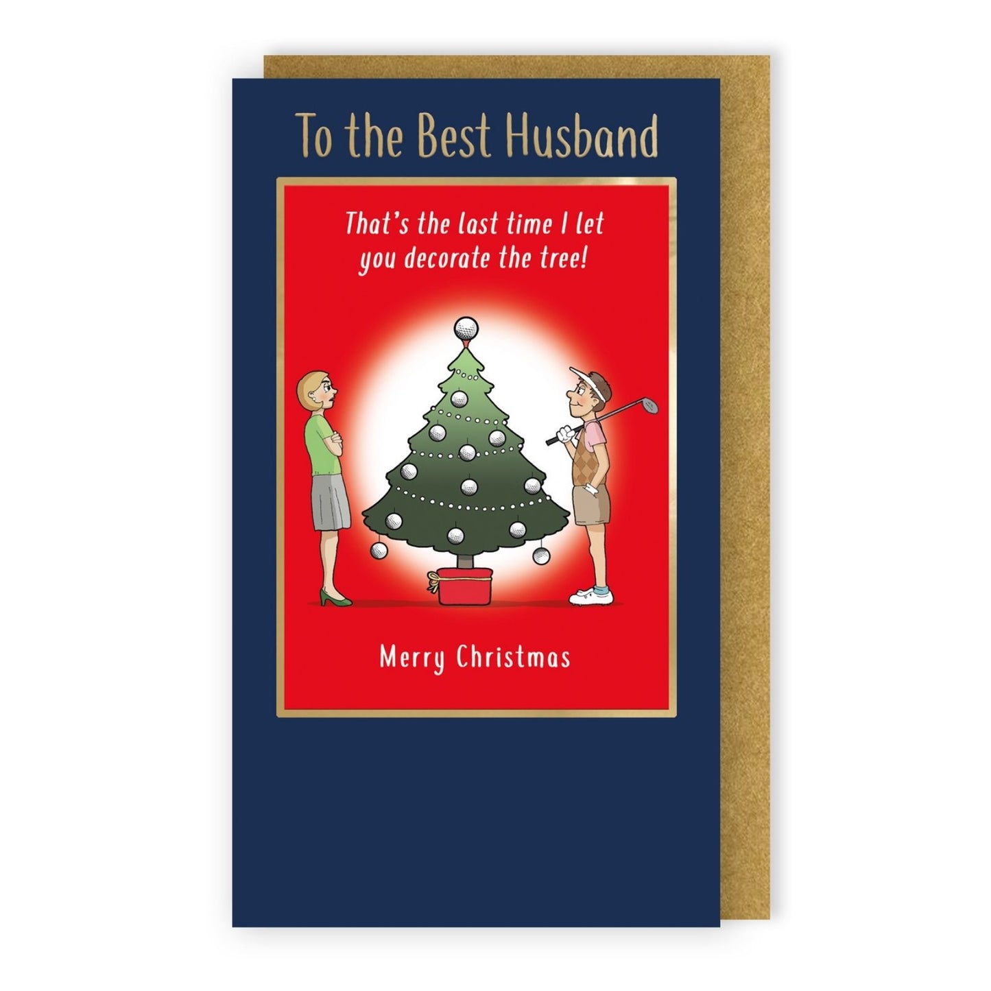 Twizler Humour Christmas Card To The Best Husband Funny Golf Balls Xmas Card