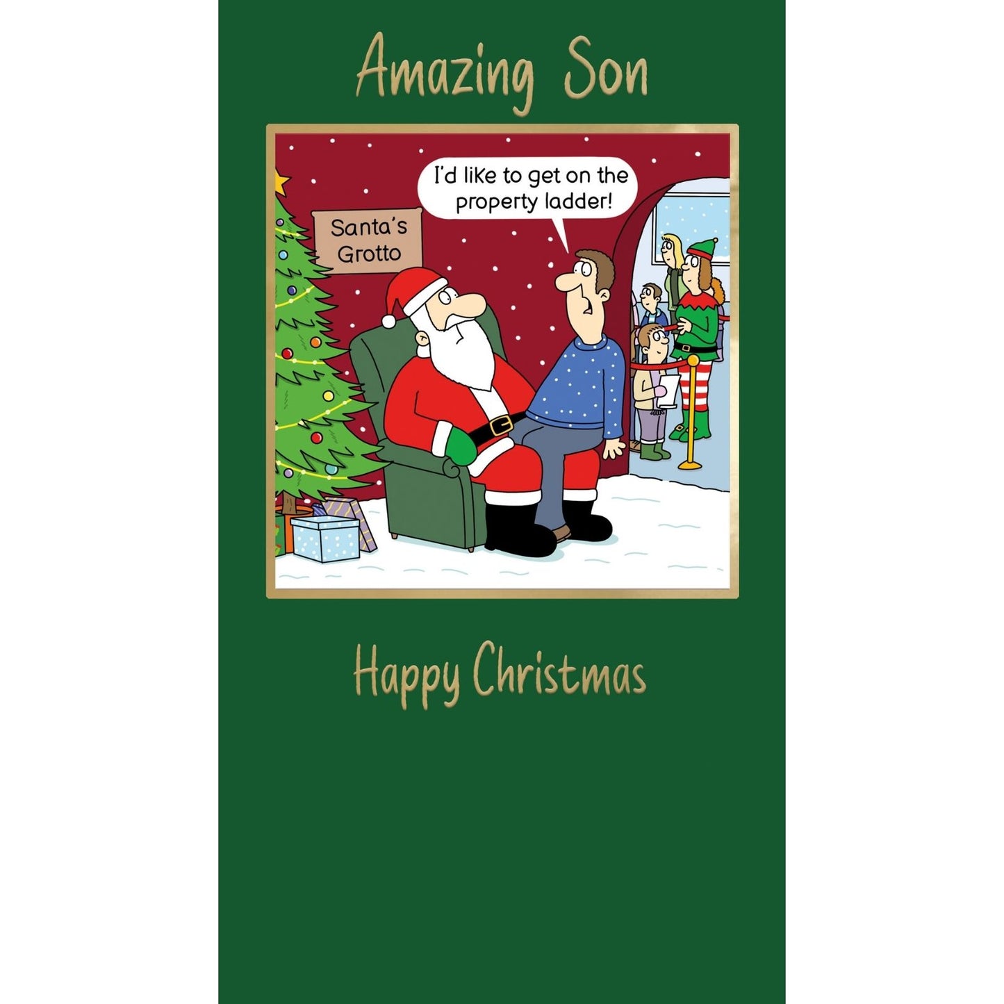 Twizler Humour Christmas Card Amazing Son Funny Get On Property Ladder Xmas Card