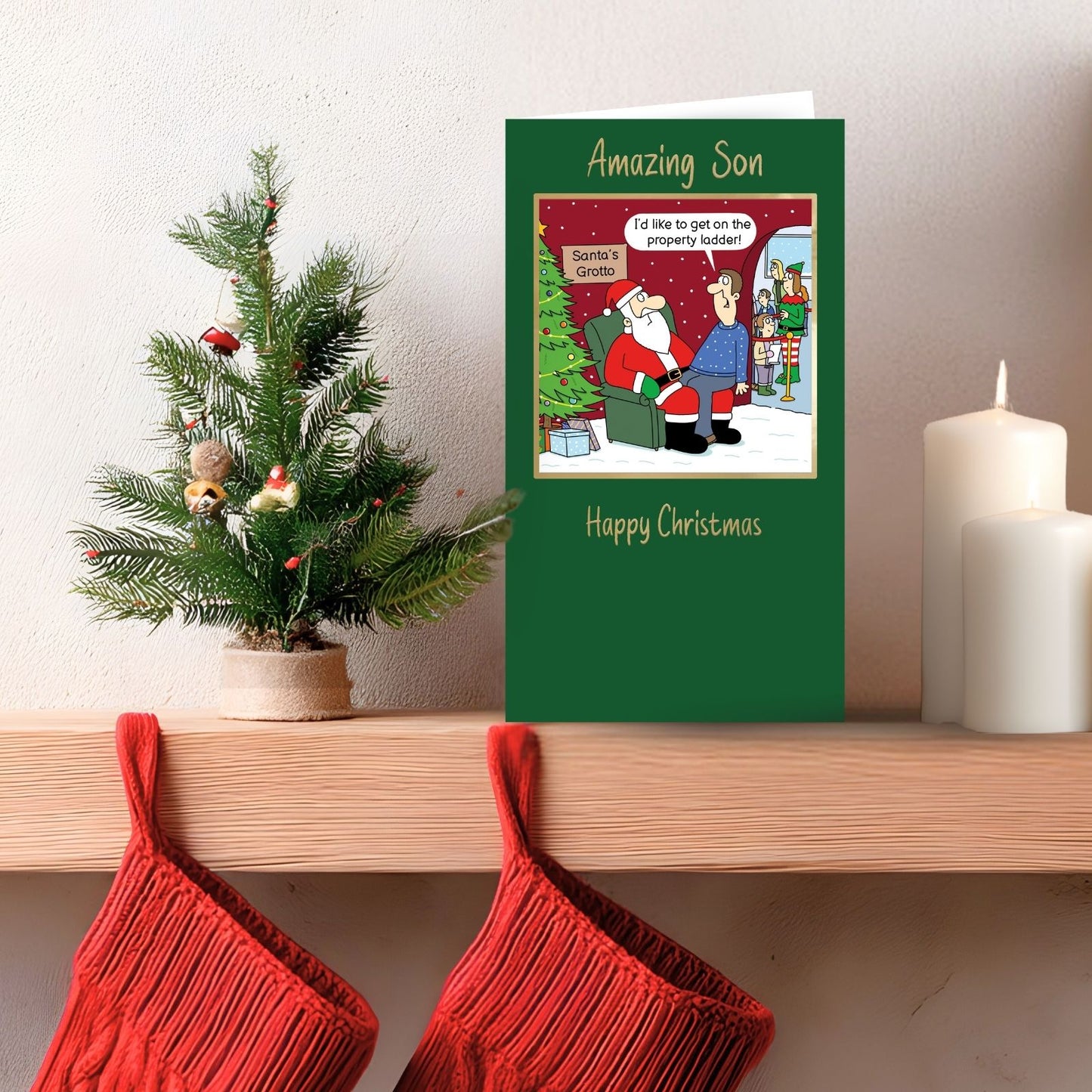 Twizler Humour Christmas Card Amazing Son Funny Get On Property Ladder Xmas Card