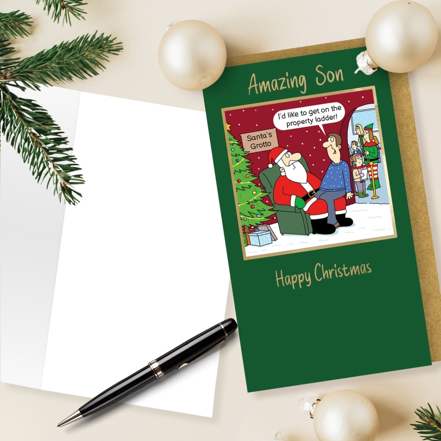 Twizler Humour Christmas Card Amazing Son Funny Get On Property Ladder Xmas Card